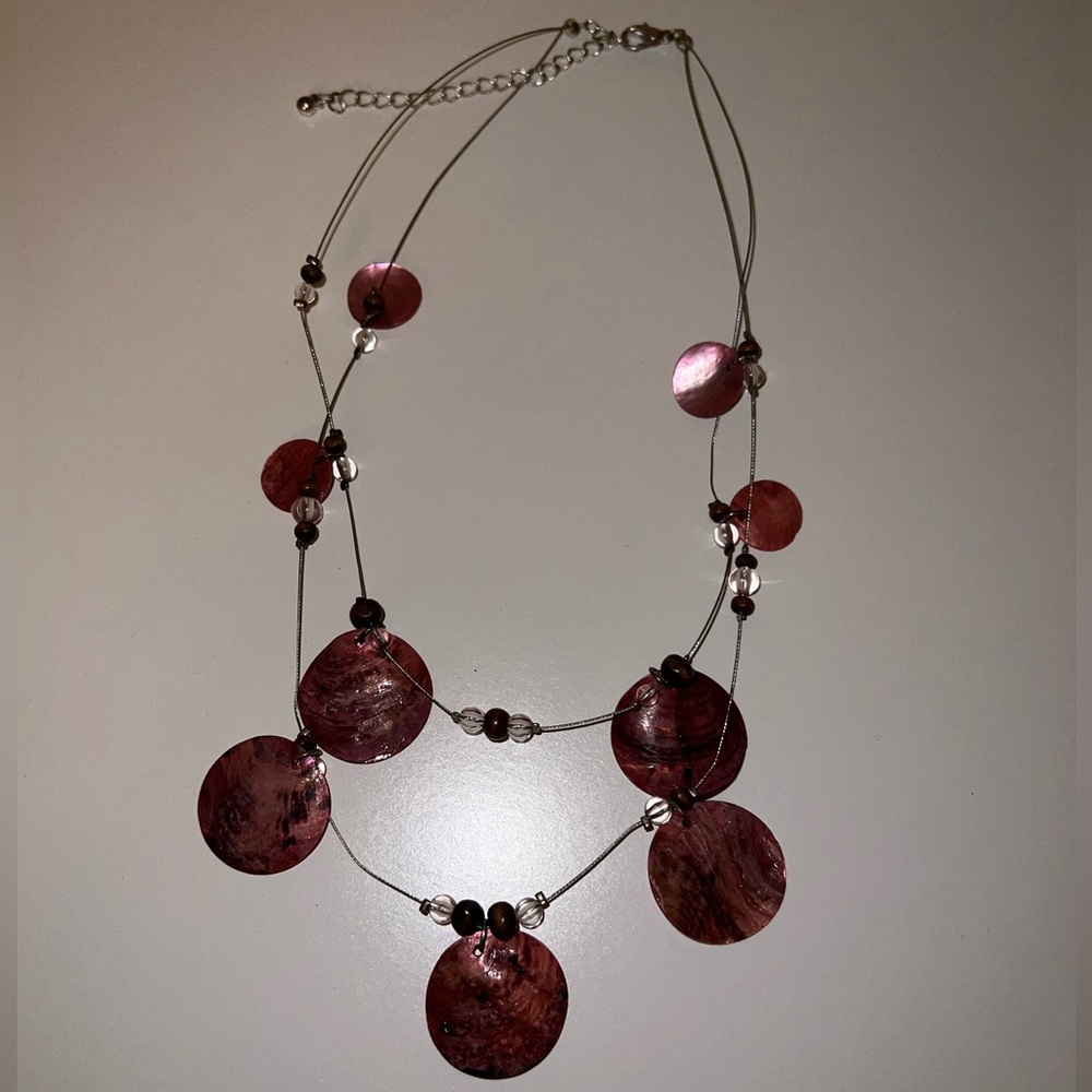 Pink Layered Wired Necklace